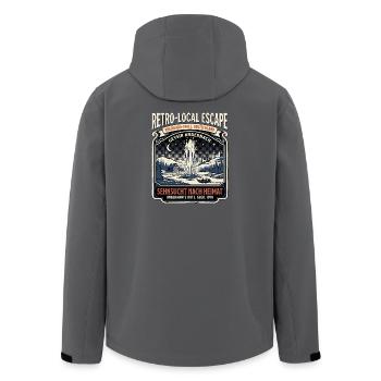 Geysir Andernach Heimat - Recycelte Männer Softshell-Jacke von Stanley/Stella - Schwarz - Hinten - AI Model Male 185 light (185cm)