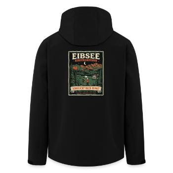 Eibsee Heimat - Recycelte Männer Softshell-Jacke von Stanley/Stella - Schwarz - Hinten - AI Model Male 185 light (185cm)