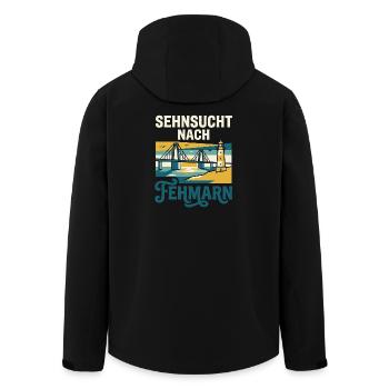 Fehmarn Sehnsucht - Recycelte Männer Softshell-Jacke von Stanley/Stella - Schwarz - Hinten - AI Model Male 185 light (185cm)