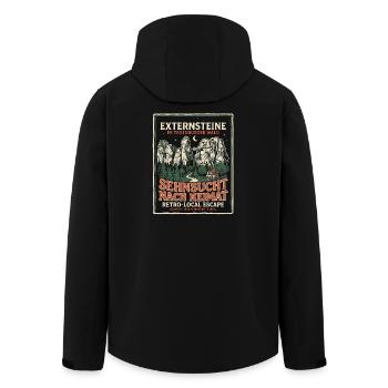 Externsteine Heimat - Recycelte Männer Softshell-Jacke von Stanley/Stella - Schwarz - Hinten - AI Model Male 185 light (185cm)