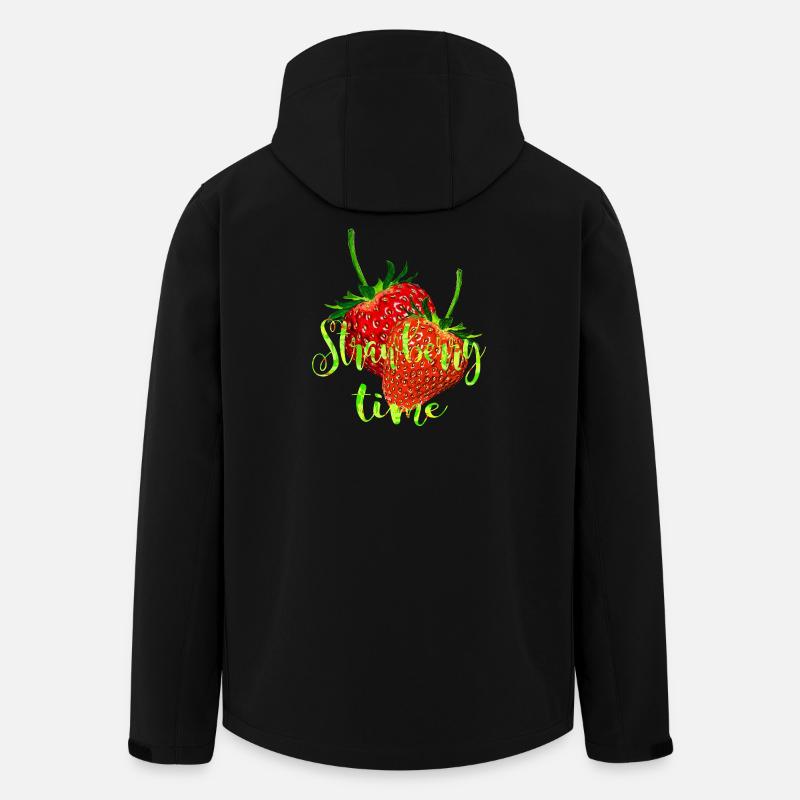 Erdbeeren mit Schrift - Recycelte Männer Softshell-Jacke von Stanley/Stella - Schwarz