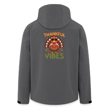 Thankful Vibes Cool Turkey Thanksgiving Design - Recycelte Männer Softshell-Jacke von Stanley/Stella - Schwarz - Hinten - AI Model Male 185 light (185cm)