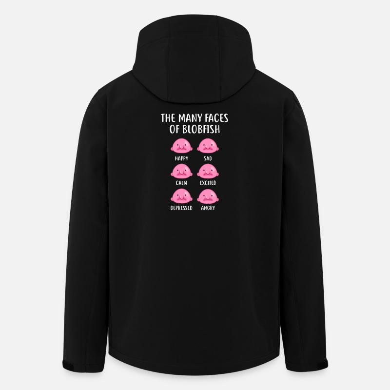 Blobfish Emotionsgitter-Tee-Kunst - Recycelte Männer Softshell-Jacke von Stanley/Stella - Schwarz