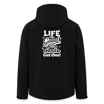 La vie est belle, tu devrais en avoir un. - Veste softshell homme en polyester recyclé Stanley/Stella - noir - Dos - AI Model Male 185 light (185cm)