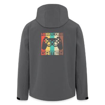 Hardcore Gamer Retro Controller – Retro Zocker - Men’s Recycled Softshell Jacket by Stanley/Stella - black - Back - AI Model Male 185 light (185cm)