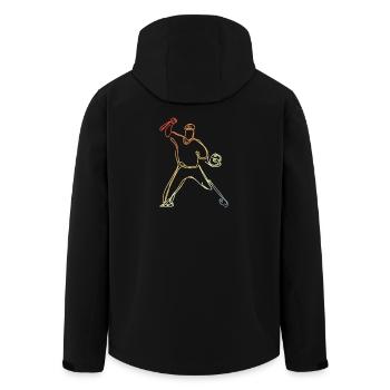 Baseballer Vintage Look - Recycelte Männer Softshell-Jacke von Stanley/Stella - Schwarz - Hinten - AI Model Male 185 light (185cm)