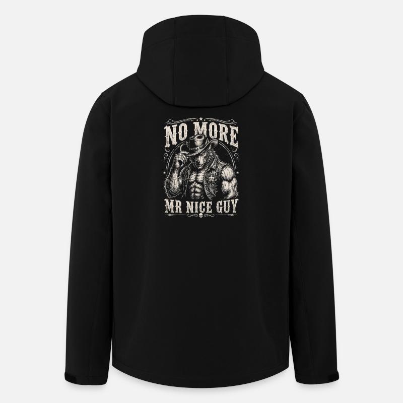 Pas un gars sympa, cowboy - Veste softshell homme en polyester recyclé Stanley/Stella - noir