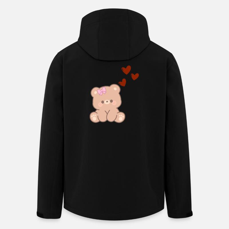 Petit ours amoureux - Veste softshell homme en polyester recyclé Stanley/Stella - noir