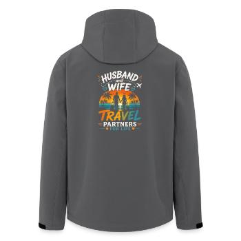 Partenaires de voyage mari et femme - Veste softshell homme en polyester recyclé Stanley/Stella - charbon - Dos - AI Model Male 185 light (185cm)