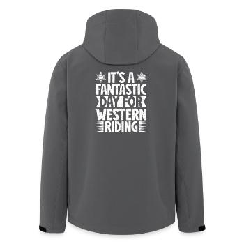 Équitation de rodéo Journée d’équitation de l’Ouest Cowboy - Veste softshell homme en polyester recyclé Stanley/Stella - noir - Dos - AI Model Male 185 light (185cm)