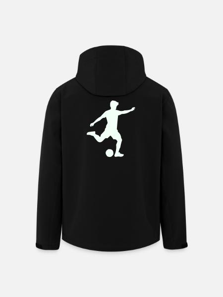 Foosball silhouette in jump - Men’s Recycled Softshell Jacket by Stanley/Stella - black