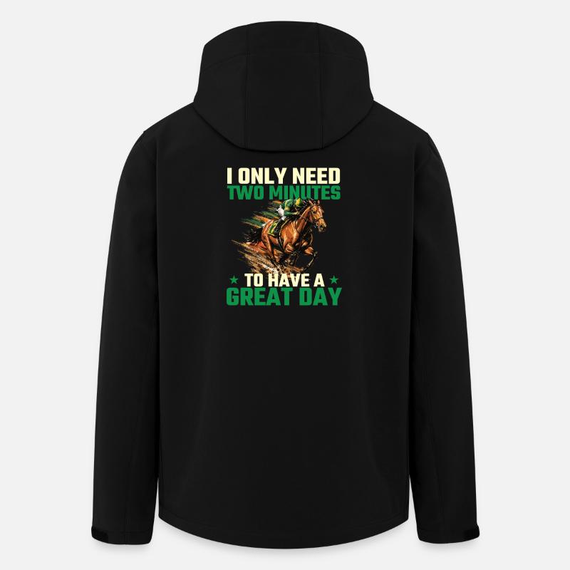 Two Minutes Great Day Pferderenn-Humor - Recycelte Männer Softshell-Jacke von Stanley/Stella - Schwarz