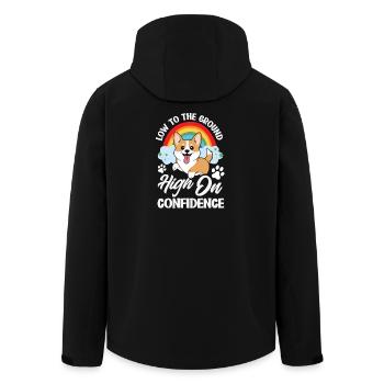 Kurze Beine, Große Einstellung, Corgi - Recycelte Männer Softshell-Jacke von Stanley/Stella - Schwarz - Hinten - AI Model Male 185 light (185cm)