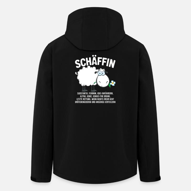 Schäffin - Alpha Schaf mit Sonnenbrille - Recycelte Männer Softshell-Jacke von Stanley/Stella - Schwarz