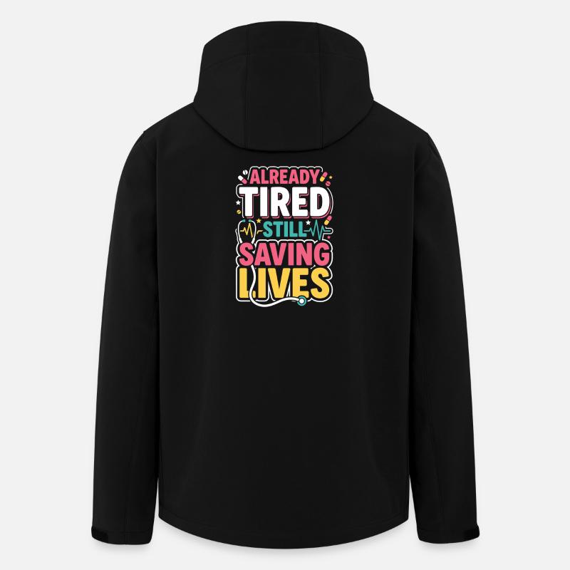 Night Shift Nurse, Tired - Men’s Recycled Softshell Jacket by Stanley/Stella - black