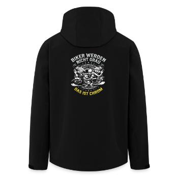 Biker werden nicht grau das ist Chrom Motorrad - Recycelte Männer Softshell-Jacke von Stanley/Stella - Schwarz - Hinten - AI Model Male 185 light (185cm)