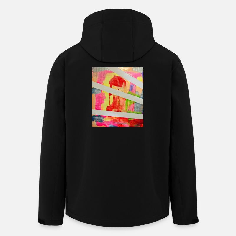Neonfarben Abstrakte Streifenkunst - Recycelte Männer Softshell-Jacke von Stanley/Stella - Schwarz