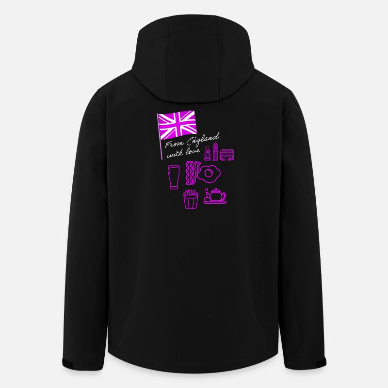 EXANGLIA (Texte violet + blanc) - Veste softshell homme en polyester recyclé Stanley/Stella - noir