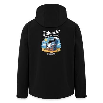  Jahaa mache ich spaeter vielleicht Moewe - Recycelte Männer Softshell-Jacke von Stanley/Stella - Schwarz - Hinten - AI Model Male 185 light (185cm)