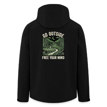 Going out close to nature - Men’s Recycled Softshell Jacket by Stanley/Stella - black - Back - AI Model Male 185 light (185cm)