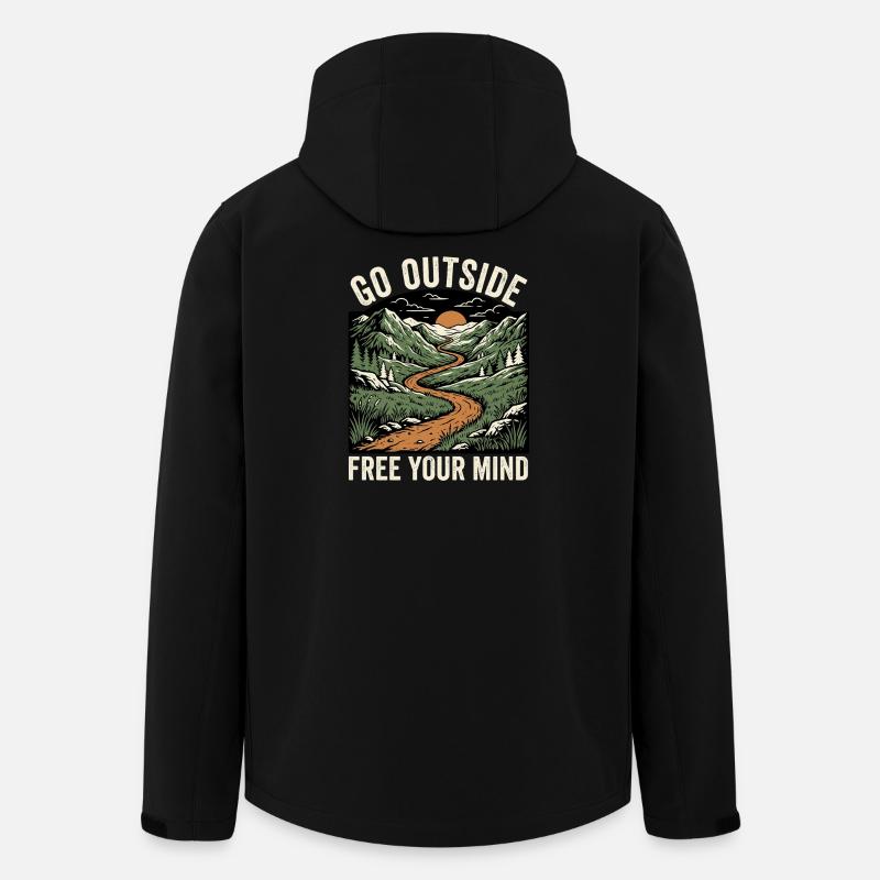 Wanderer Natur Spruch - Recycelte Männer Softshell-Jacke von Stanley/Stella - Schwarz