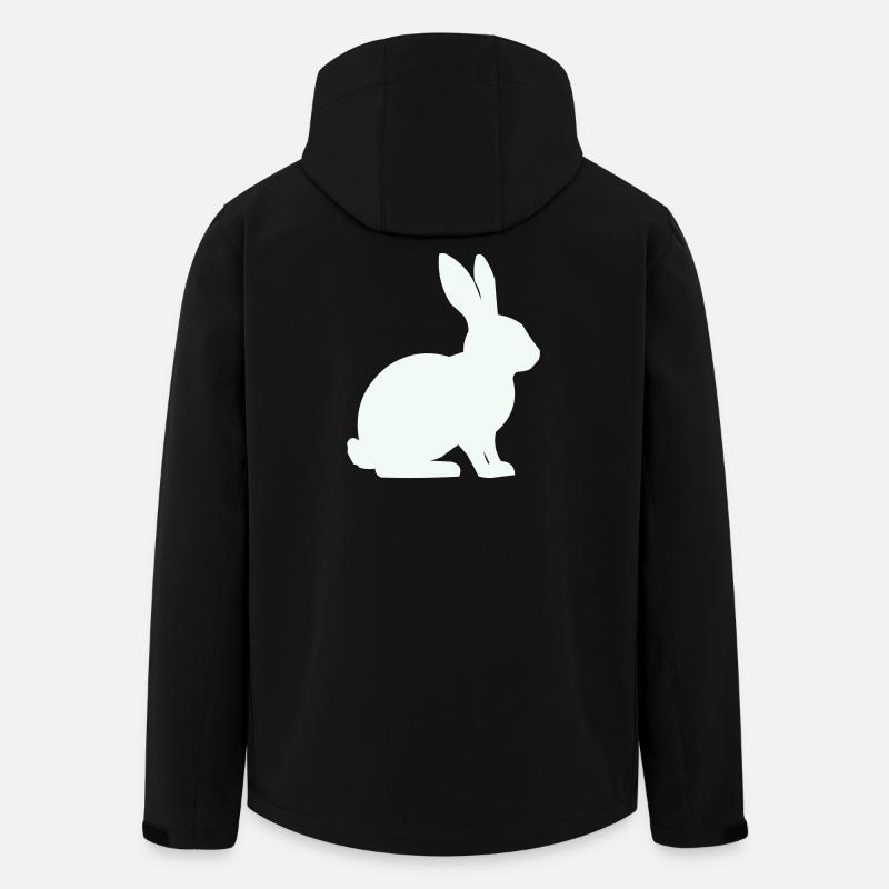 Hase Silhouette Minimal - Recycelte Männer Softshell-Jacke von Stanley/Stella - Schwarz