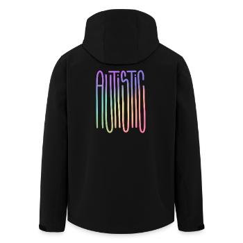 Autistic Spectrum Flow - Men’s Recycled Softshell Jacket by Stanley/Stella - black - Back - AI Model Male 185 light (185cm)