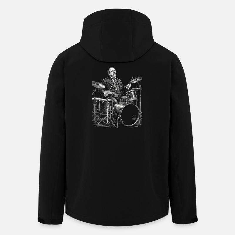 Grover Cleveland plays drums - Men’s Recycled Softshell Jacket by Stanley/Stella - black