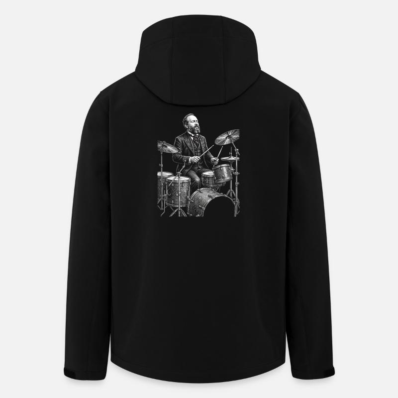 James A. spielt Schlagzeug - Recycelte Männer Softshell-Jacke von Stanley/Stella - Schwarz