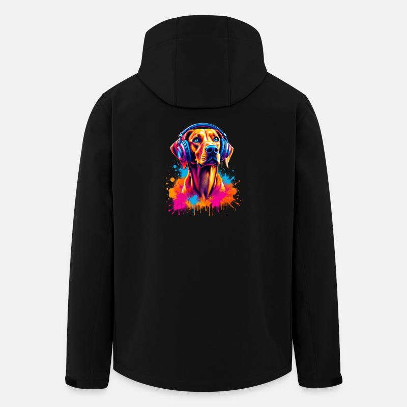 Viszla avec un casque - Veste softshell homme en polyester recyclé Stanley/Stella - noir