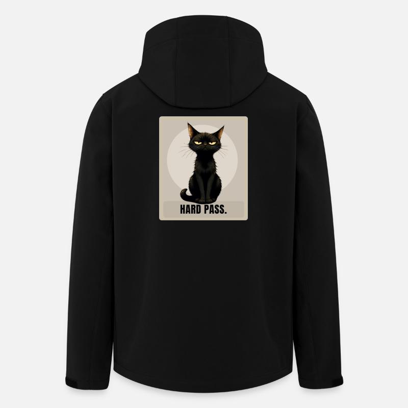 HARD PASS Sarcastic Black Cat Design - Recycelte Männer Softshell-Jacke von Stanley/Stella - Schwarz