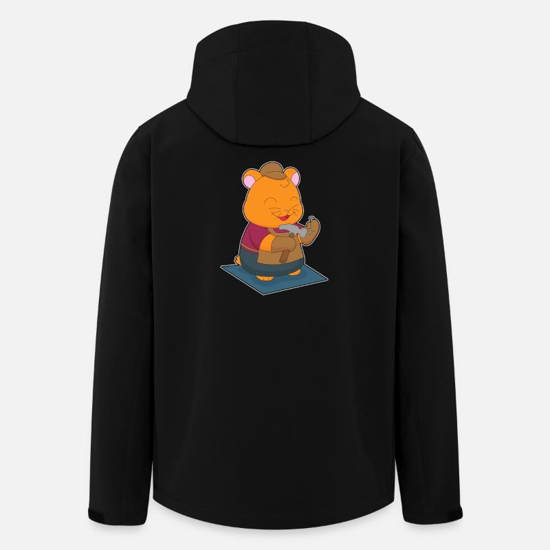 Hamster Zimmermann Hammer Handwerk - Recycelte Männer Softshell-Jacke von Stanley/Stella - Schwarz