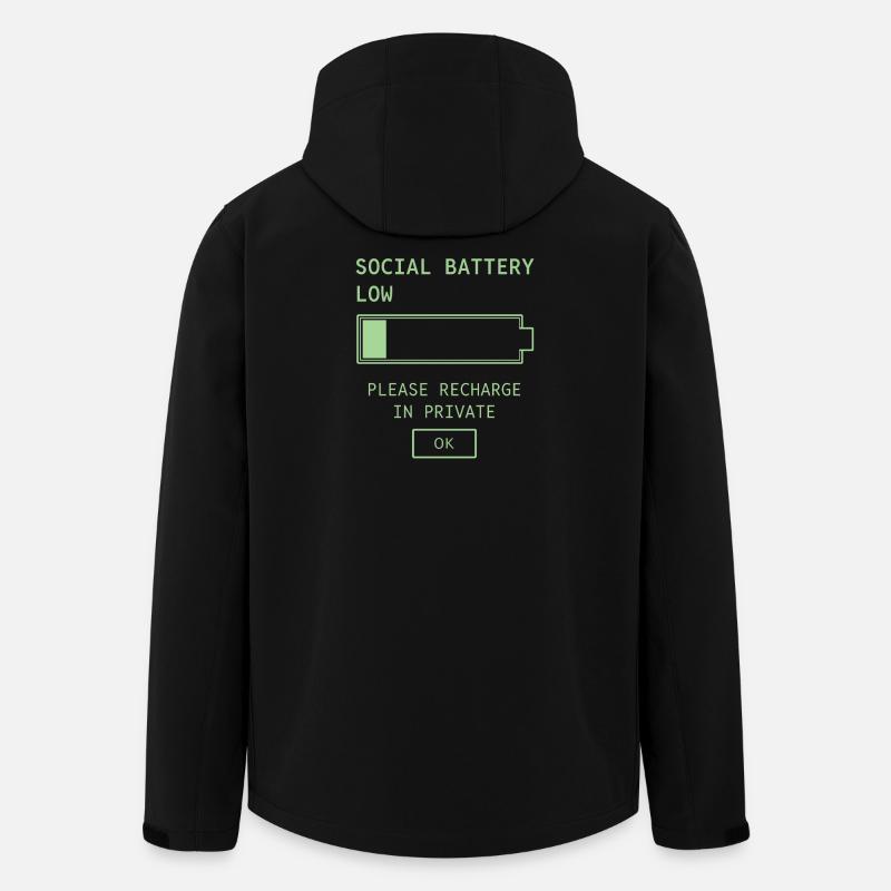 Batterie sociale faible - Veste softshell homme en polyester recyclé Stanley/Stella - noir