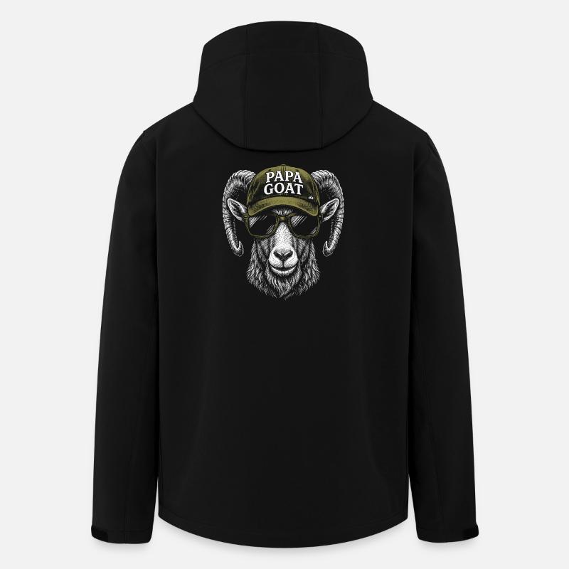 Papa Goat Cap Retro Hipster - Veste softshell homme en polyester recyclé Stanley/Stella - noir