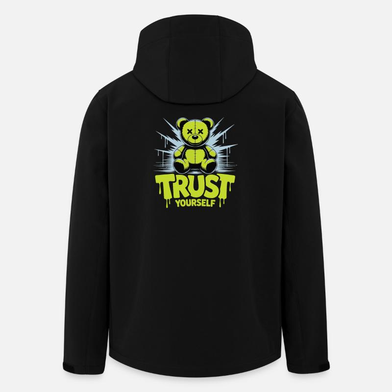 Vertrau dir selbst, Bärengraffiti - Recycelte Männer Softshell-Jacke von Stanley/Stella - Schwarz