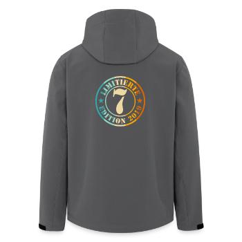 7th Birthday Boy Girl - Men’s Recycled Softshell Jacket by Stanley/Stella - black - Back - AI Model Male 185 light (185cm)