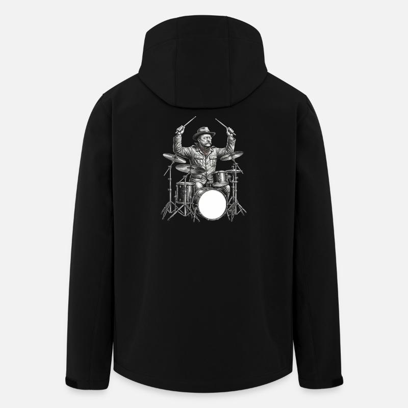 Theodore Roosevelt plays drums - Men’s Recycled Softshell Jacket by Stanley/Stella - black