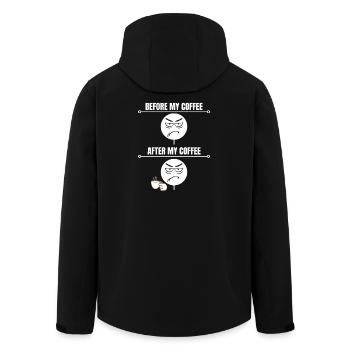 Grumpy Coffee Mood - Men’s Recycled Softshell Jacket by Stanley/Stella - black - Back - AI Model Male 185 light (185cm)