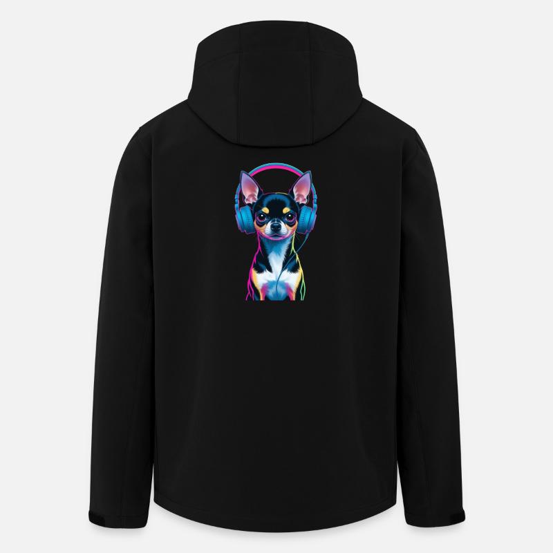 Chihuahua Kopfhörer - Recycelte Männer Softshell-Jacke von Stanley/Stella - Schwarz