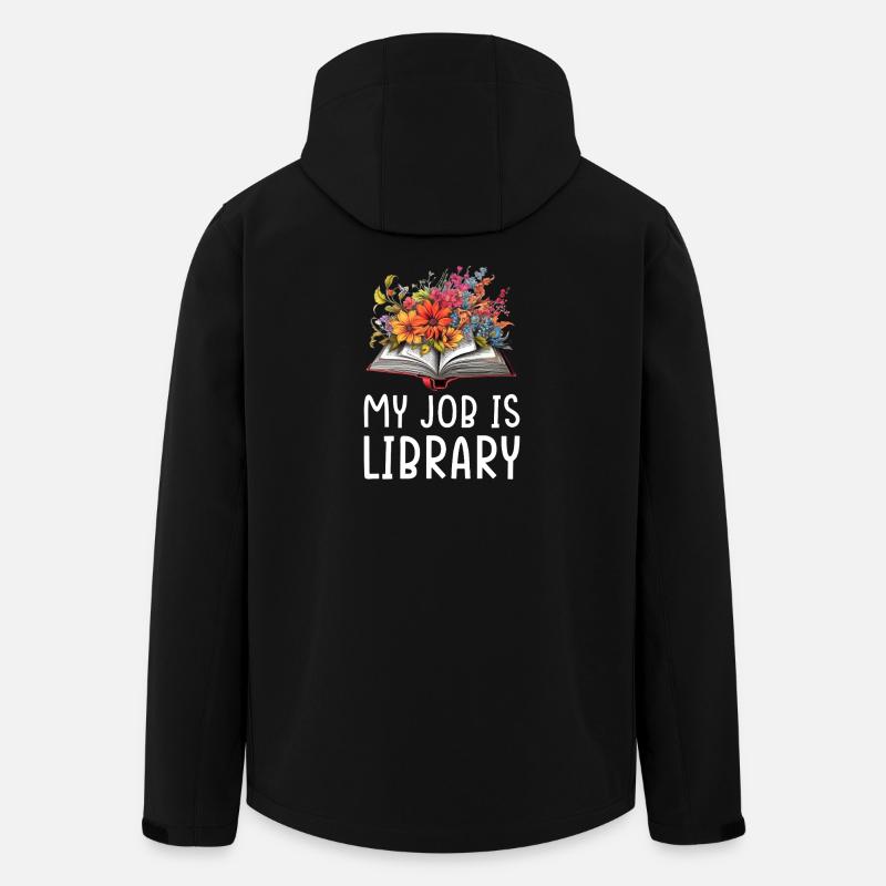 Bücherblüten Bibliothek Design - Recycelte Männer Softshell-Jacke von Stanley/Stella - Schwarz