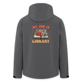 Mon travail est le livre de fleurs à la bibliothèque - Veste softshell homme en polyester recyclé Stanley/Stella - noir - Dos - AI Model Male 185 light (185cm)