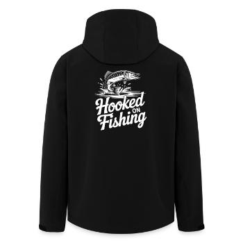 Hooked on Fishing - Men’s Recycled Softshell Jacket by Stanley/Stella - black - Back - AI Model Male 185 light (185cm)
