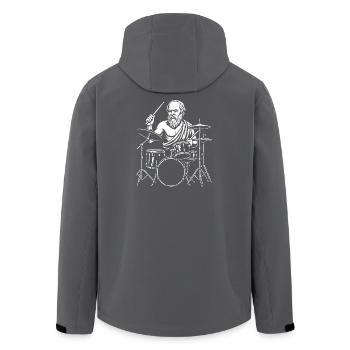 Art en ligne ancien du batteur de Socrate - Veste softshell homme en polyester recyclé Stanley/Stella - charbon - Dos - AI Model Male 185 light (185cm)