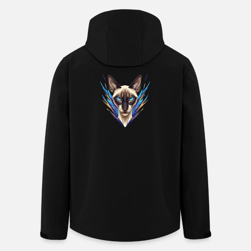 Siamese Cat Neon Style - Men’s Recycled Softshell Jacket by Stanley/Stella - black