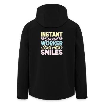 Social Worker Quote Just Add Smiles Social Work - Recycelte Männer Softshell-Jacke von Stanley/Stella - Schwarz - Hinten - AI Model Male 185 light (185cm)
