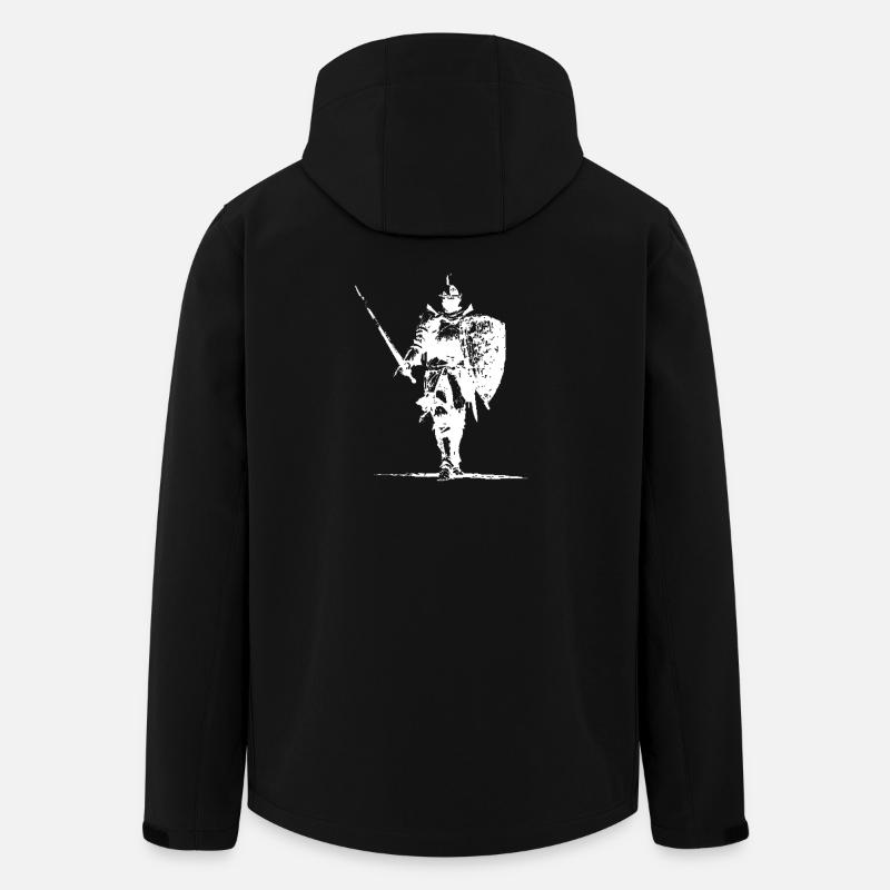 Ritter-Silhouette mit Schild und Speer - Recycelte Männer Softshell-Jacke von Stanley/Stella - Schwarz