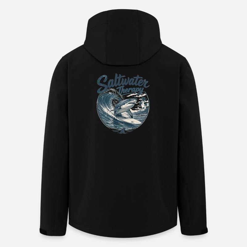 Saltwater Therapy Surfwave - Recycelte Männer Softshell-Jacke von Stanley/Stella - Schwarz