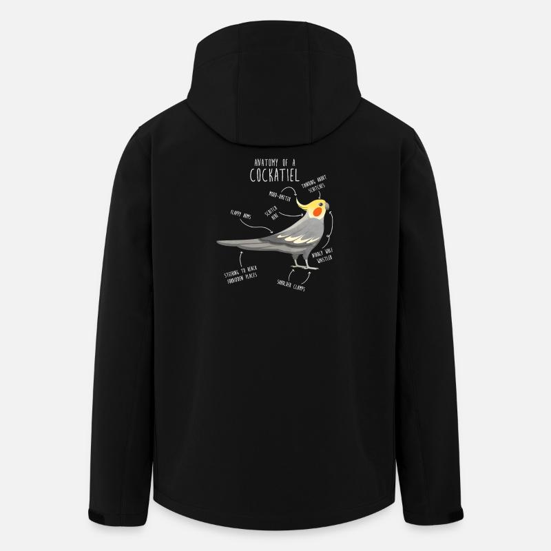Cockatiel Anatomy - Men’s Recycled Softshell Jacket by Stanley/Stella - black