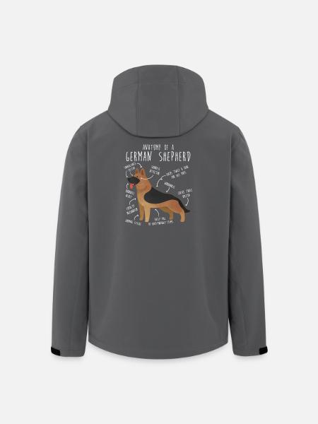 German Shepherd Dog Anatomy - Men’s Recycled Softshell Jacket by Stanley/Stella - black