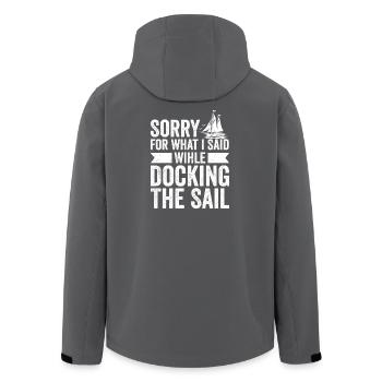 Sorry For What I Said Wihle Docking The Sail Sailo - Recycelte Männer Softshell-Jacke von Stanley/Stella - Anthrazit - Hinten - AI Model Male 185 light (185cm)